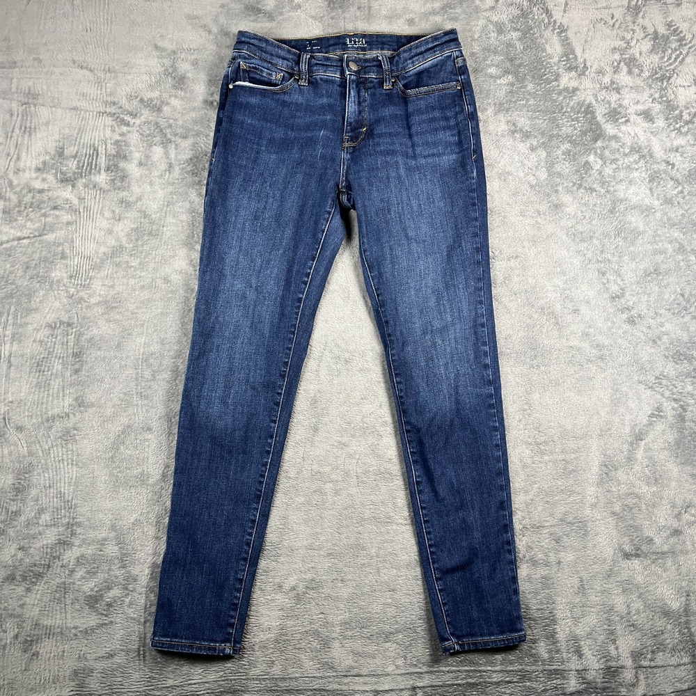 A.N.A Jeans Womens 6 Blue Whiskered Denim Cotton Stretch Skinny Leg Dark Wash